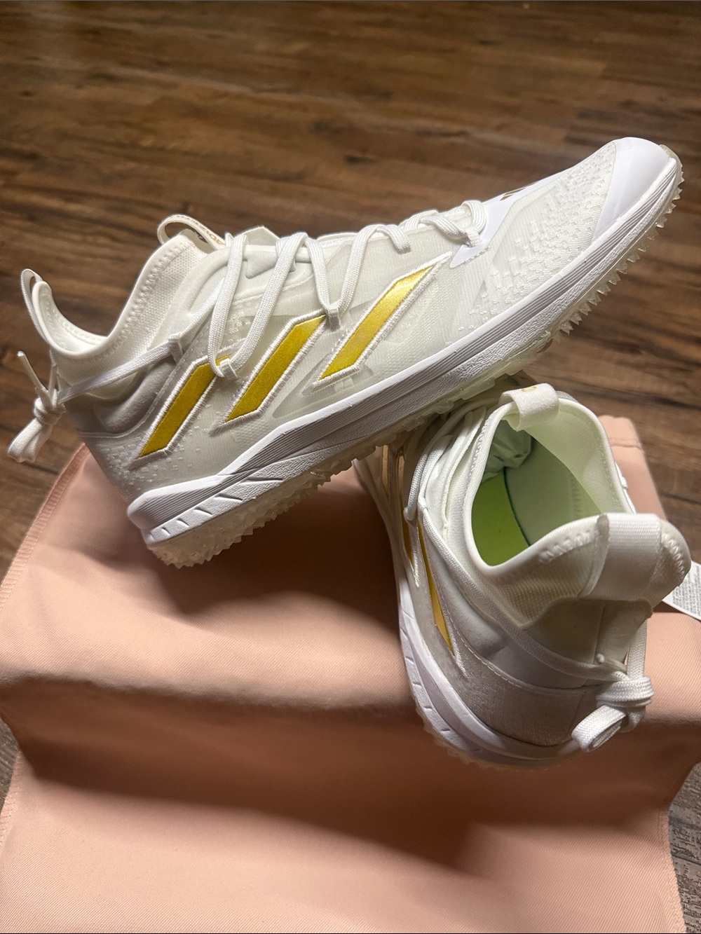 Adidas Adizero Afterburner 9 NWV TF 'White Gold' Premium Turf Baseball Shoes (¥*